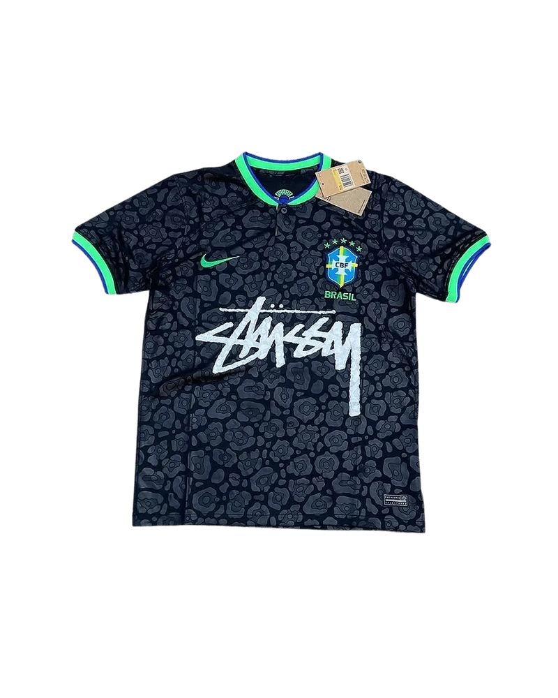 Brazil X Stüssy Black and Green Limited Edition Football Jersey