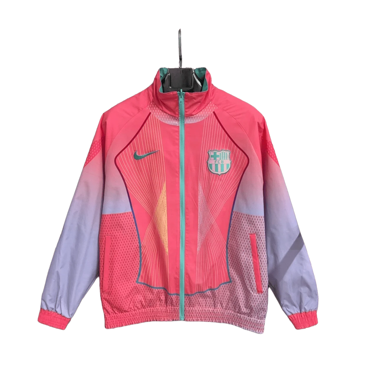 Barcelona Pink and Blue Football Reversible Jacket