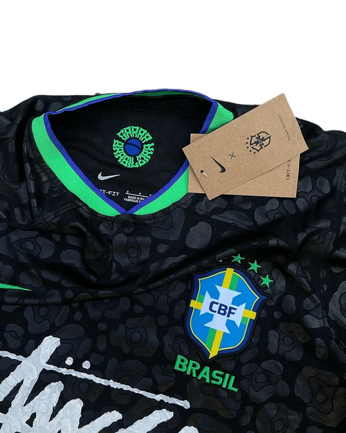 Brazil X Stüssy Black and Green Limited Edition Football Jersey
