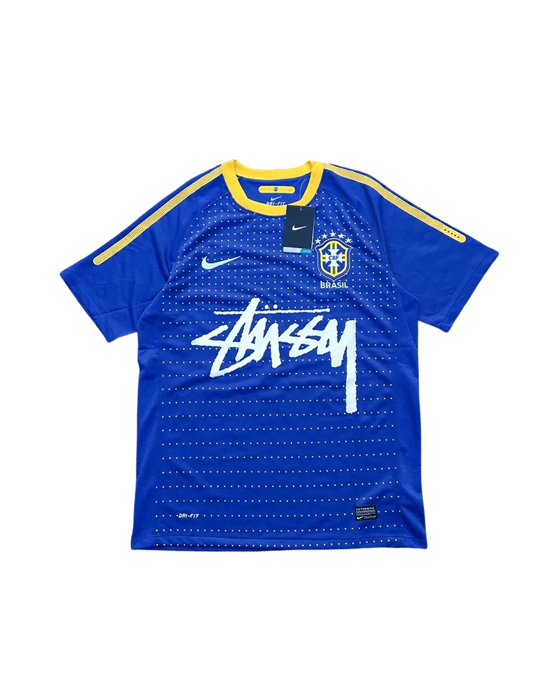 Brazil X Stüssy Blue and Yellow Football Jersey