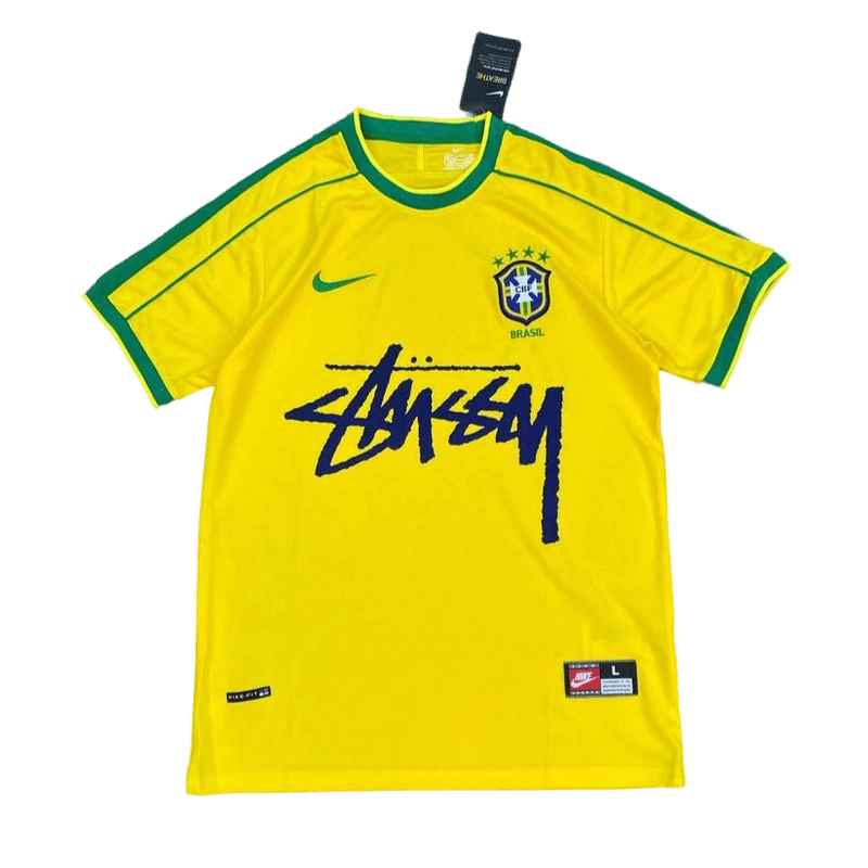Brazil X Stüssy Yellow Football Jersey