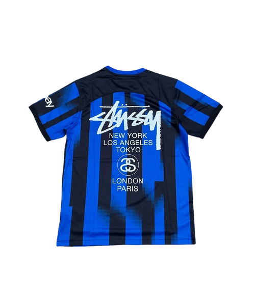Inter Milan X Stüssy Blue and Black Football Jersey