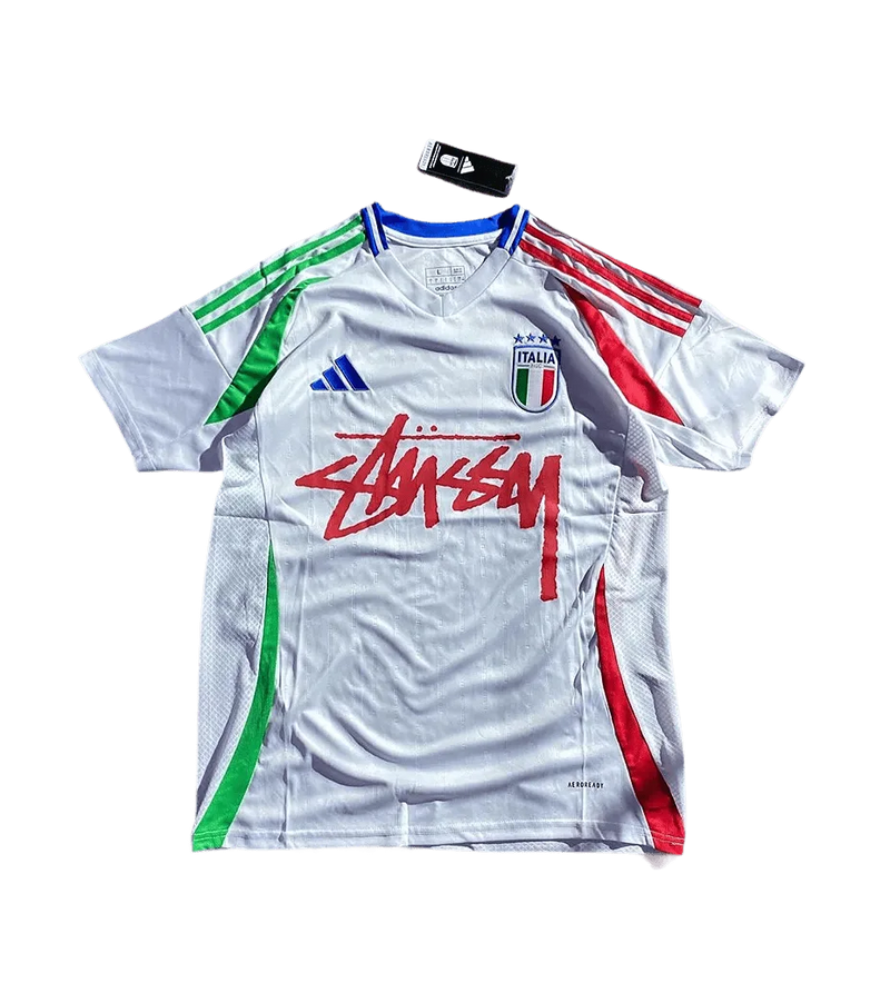 Italy X Stüssy White Football Jersey