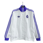 Real Madrid White and Blue Football Jacket