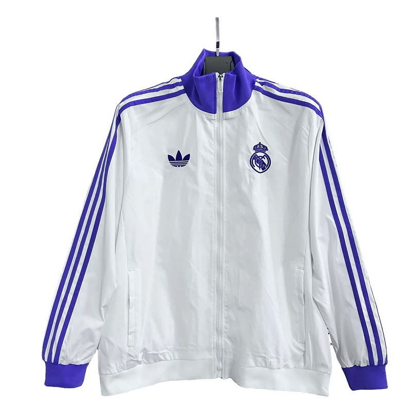 Real Madrid White and Blue Football Jacket